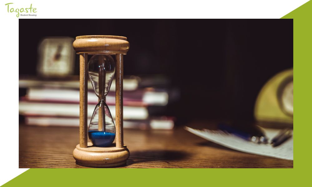 reloj de arena para técnico pomodoro de estudio